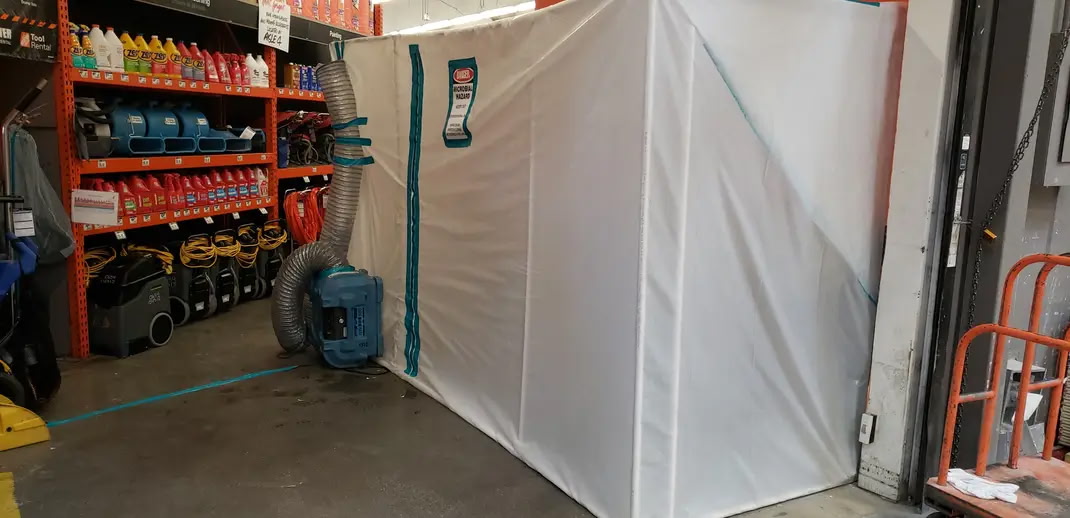 Drying equipment set up on site