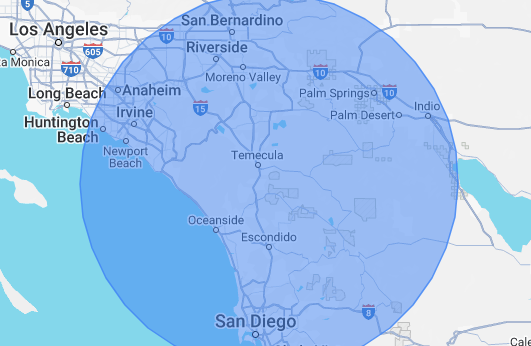 C&C Contractor Group service area map covering Southern California